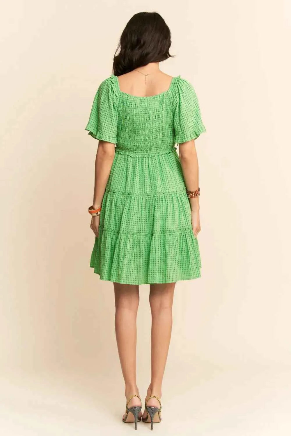 Davi & Dani Jacquard Checker Smocking Tiered Dress 09339c6d-e6f6-4318-83ae-130f04156806-Max-Origin