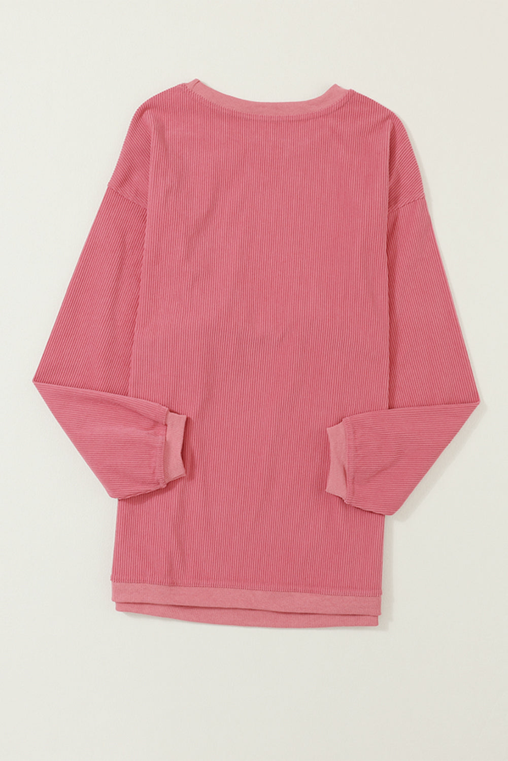White Drop Shoulder Rib Knit Oversized Sweatshirt 09398e1589052aac