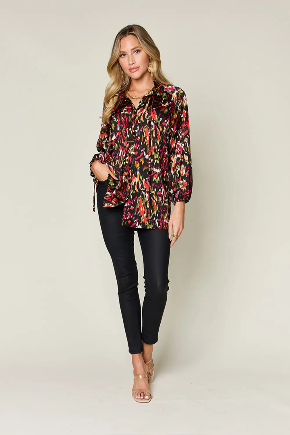 Double Take Full Size Printed Button Up Long Sleeve Shirt 093c5fa2-1d6c-4ecf-9cb2-573e806b36c2-Max