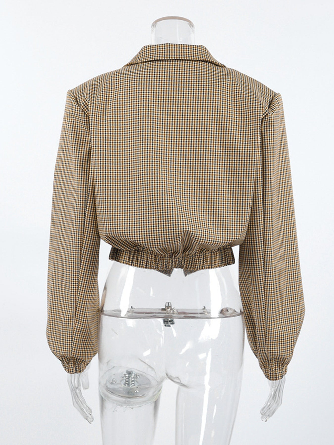 Lapel Collar Long Sleeve Cropped Blazer 093d03f40cdf453ca9c8ac0bff6ab08f-Max