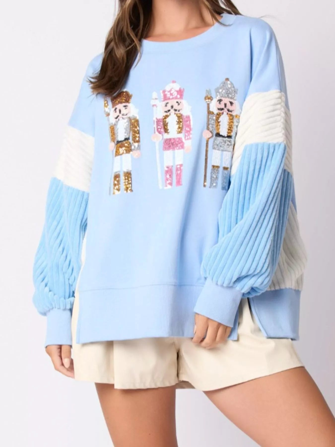 Nutcracker Long Sleeve Sweatshirt with Side Slit 093f9b38-ba78-41b0-838e-2eb84c2533ab-Max-Origin