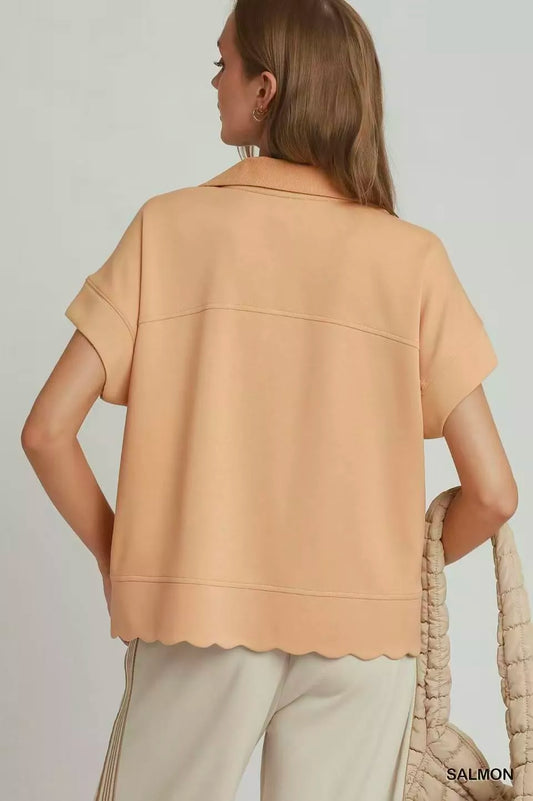 Half Zip LuxeKnit Pullover with Scalloped Edge Hem 094c7c0b-d0e2-47de-8ab0-5a3f51a58362-Max-Origin