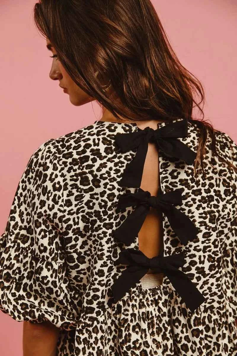 BiBi Leopard Denim Dress With Back Contrast Tie Detail 094ef007625242c09e621d07d939e2f8-Max-Origin