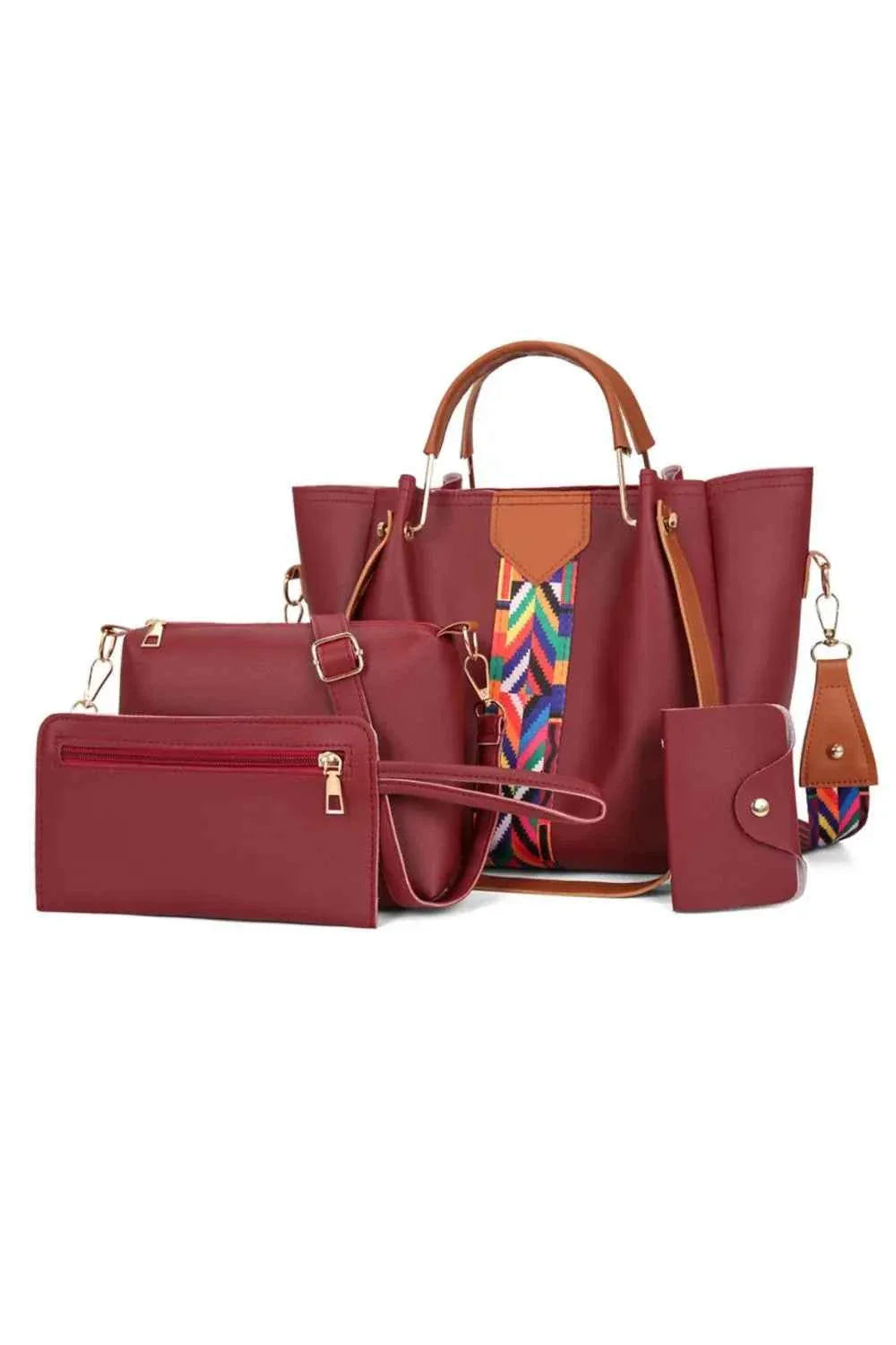 4-Piece Geometric Strap Bag Set Red onesize 09541287-3a2f-4f38-8ecf-ab1bcc4b9b8b-Max-Origin