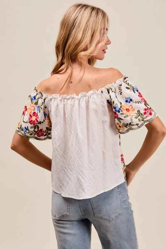 SO ME Floral Embroidered Two Way Off The Shoulder Blouse 0956acb3ebbb4f9a96f83dbfe53ea94c-Max-Origin