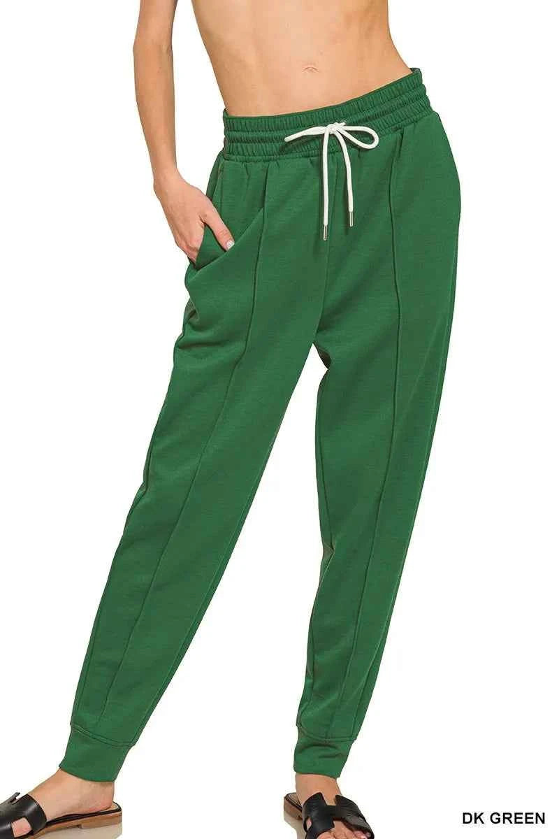Zenana Drawstring Scuba Sweatpants with Pockets DK GREEN 0963c067b1894e5c8d8817879eba14a5-Max-Origin