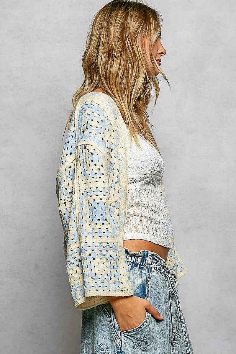 POL Open Front Crochet Cardigan with Granny Square Pattern 09677869-8ad4-4966-9f34-bd35eac7d32d-Max-Origin