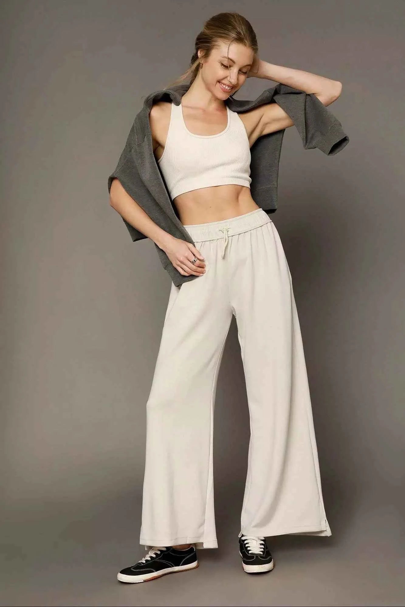 Umgee Elastic Drawstring Waistband Wide Leg Pants 0969848a-918d-4839-9993-c89b9b6e4bf7-Max-Origin