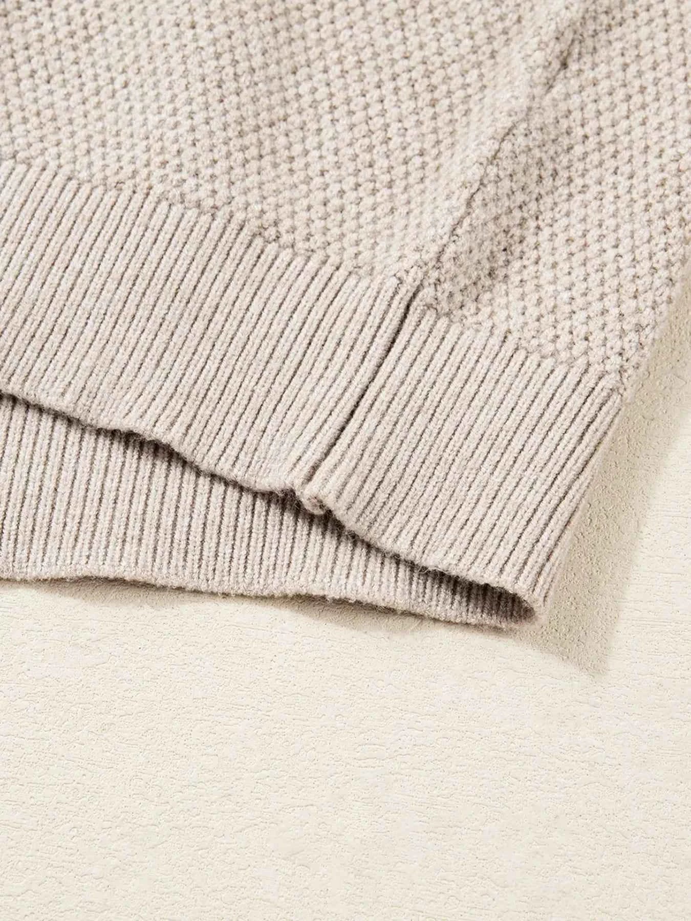 Color Block Knit Striped Sleeve Detail Casual Sweater 09751479c16e4b62a92b3c7a935b1c20-Max-Origin