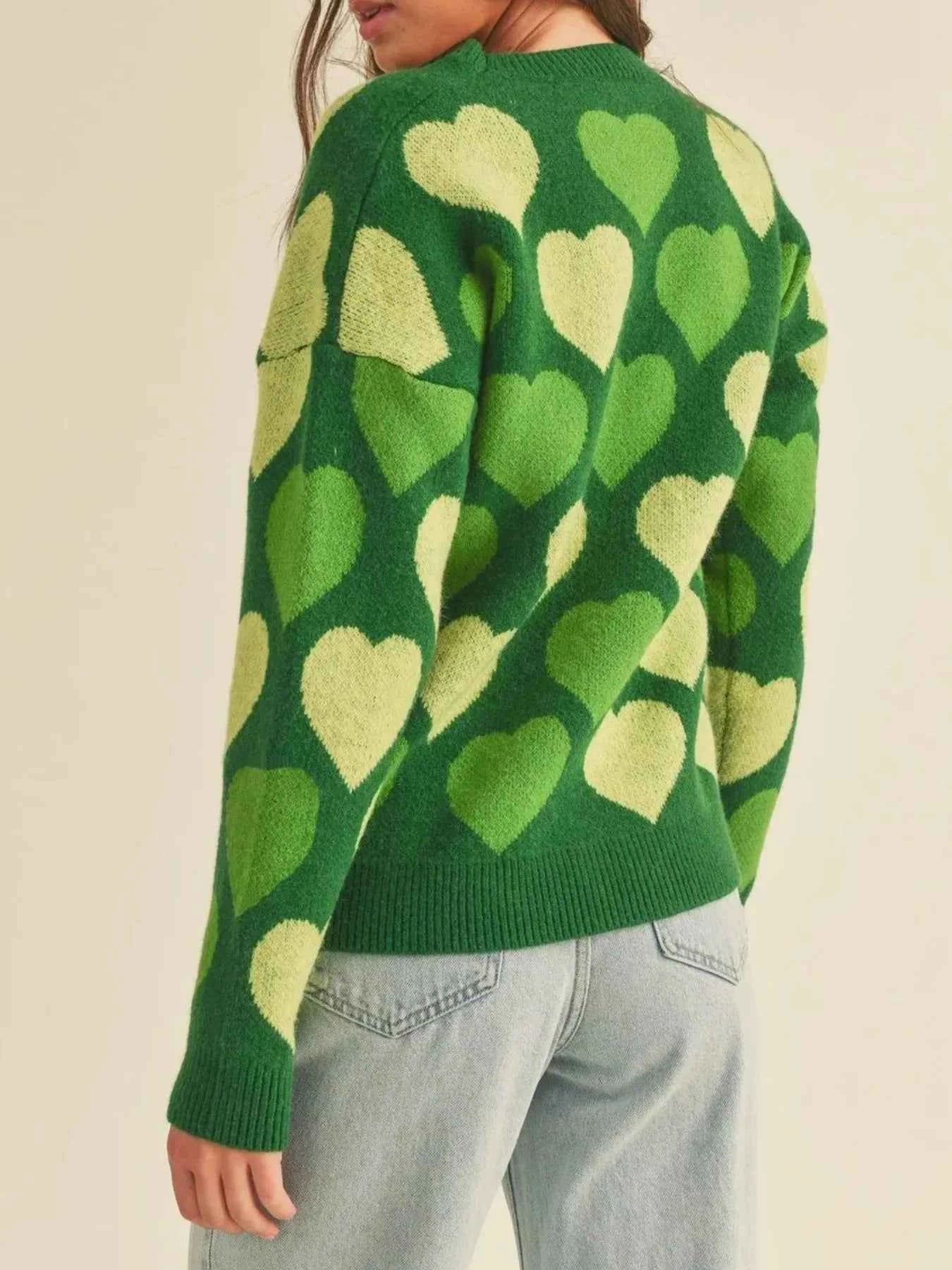 Heart Ribbed Hem Long Sleeve Sweater 09841401-7a47-4192-b251-27c5903fcd19-Max-Origin