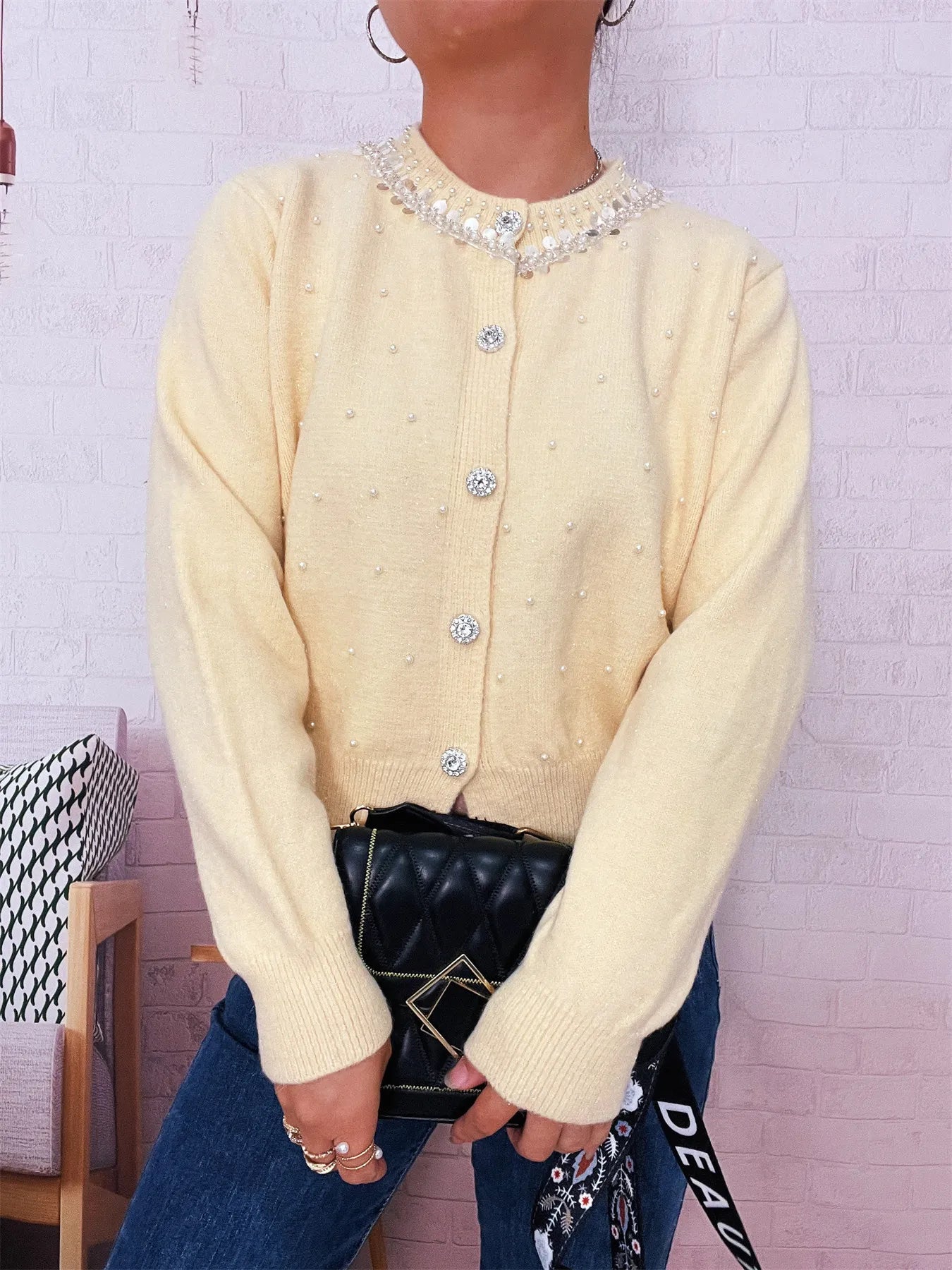 Pearl Detail Button-Front Cardigan 09b890e83df542908e58d4fc6c70a2e6-Max-Origin