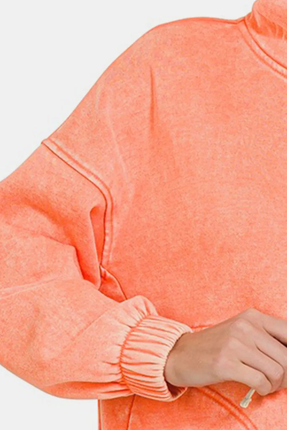 Zenana Drawstring Half Snap Dropped Shoulder Hoodie 09bf6bde-591f-4e4f-bd2f-72f65477921e-Max