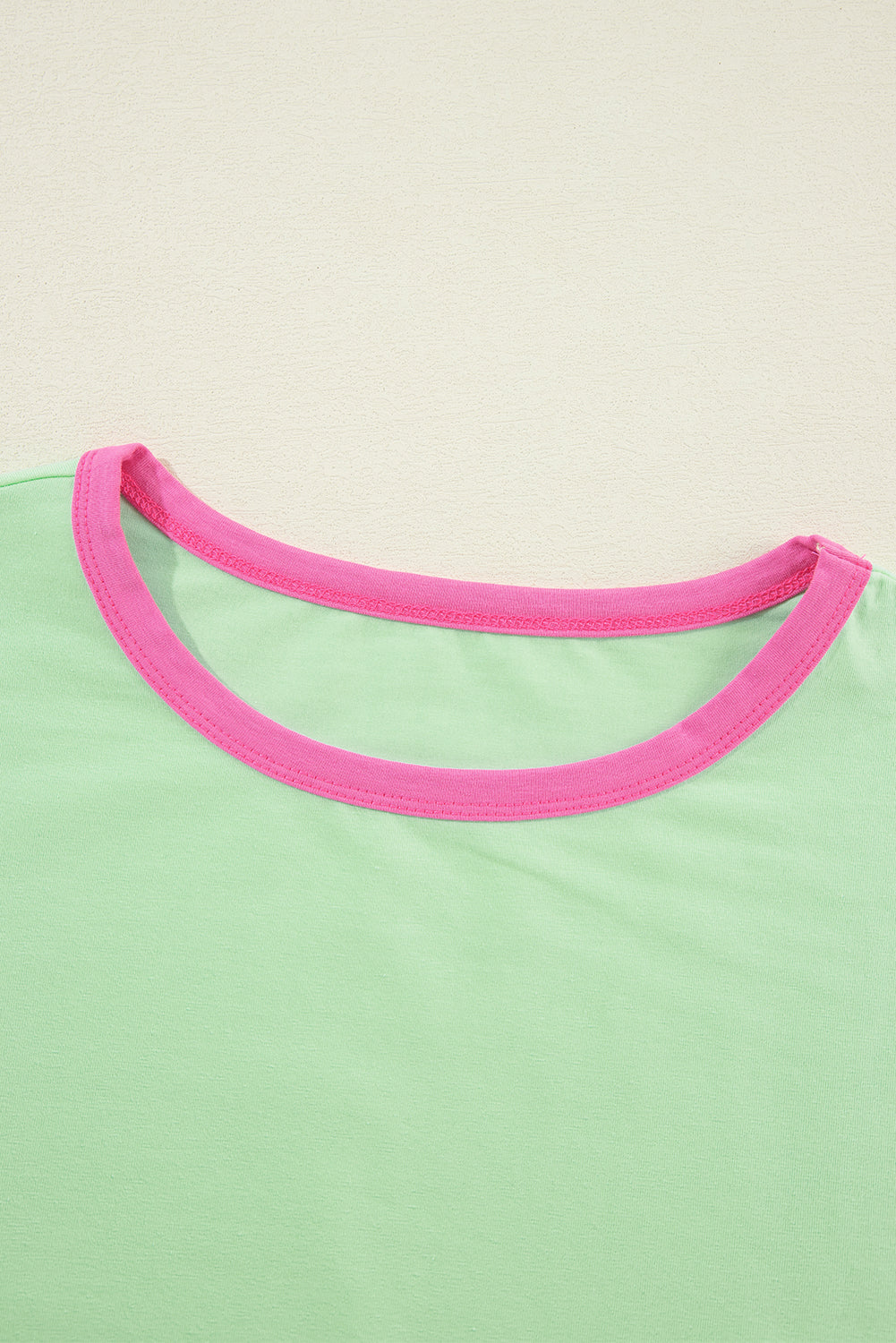 Green Color Block Sleeve Loose Fit Top 09c999994cce0499