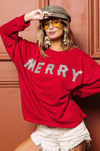 BiBi Merry Glitter Christmas Drop Shoulder Top 09d973dd21d04009b3700de7afce721d-Max-Origin