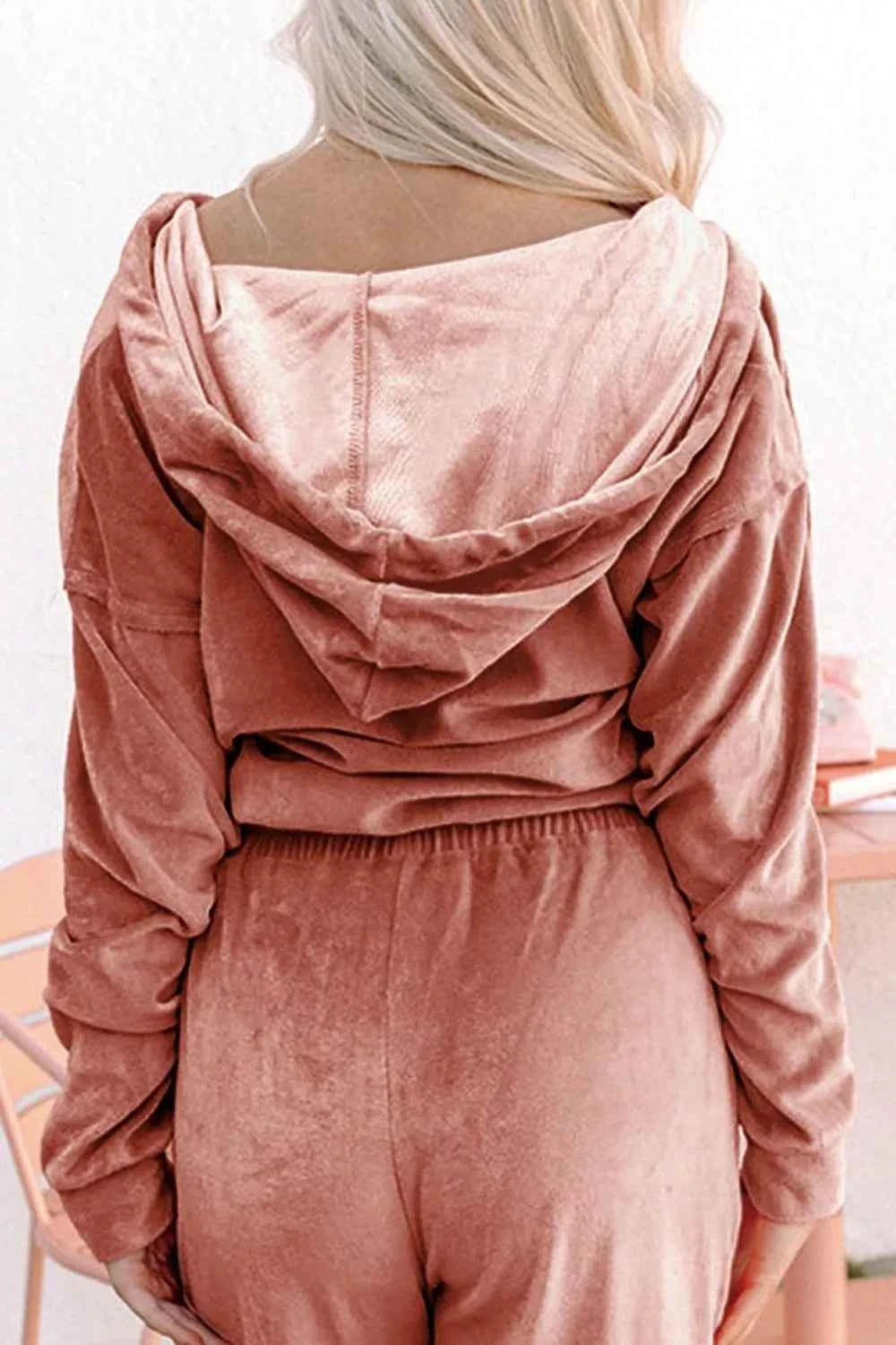 Zip Up Dropped Shoulder Hooded Top and Pants Set 09d9f0b7-ef5a-4b4e-9700-a066c4948a59-Max-Origin