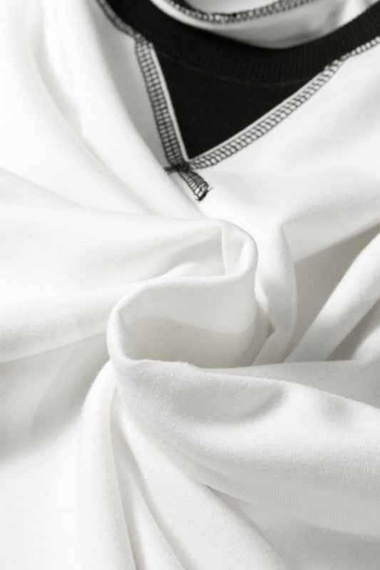 Stripe Patchwork Long Sleeve Knit Top 09e12810-e162-44e5-9d35-eee1e46f2278