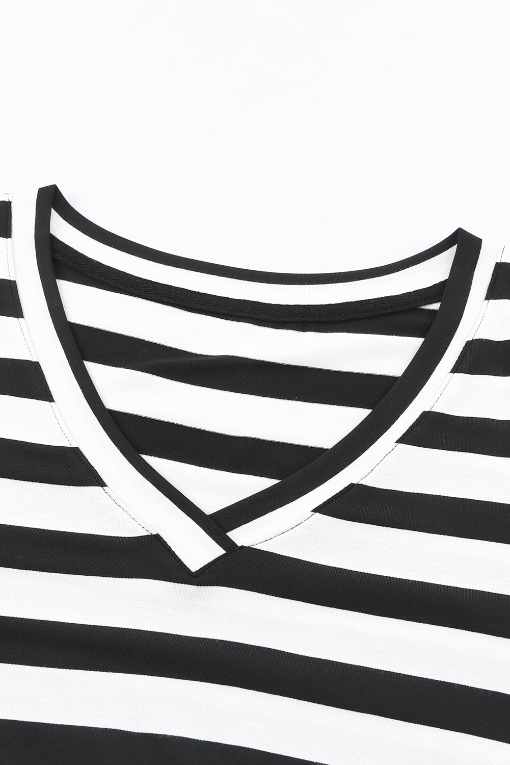 Black Casual Striped Print V Neck Side Split Maxi Dress 09e213a33f354131