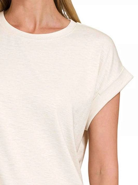 Full Size Cotton Modal Slub Rolled Sleeve T-Shirt Plus Size 09e5eb92-27c7-4d20-b123-136863d093e0-Max-Origin