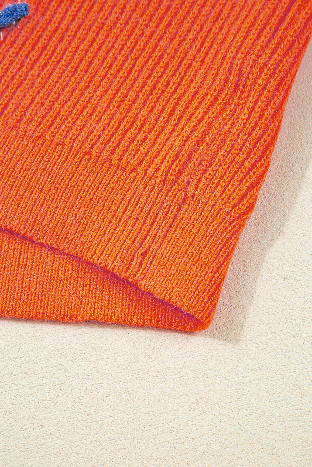 Vitality Orange Thankful for my queens Ribbed Knit Drop Shoulder Graphic Sweater 09e99bda4c14fbca