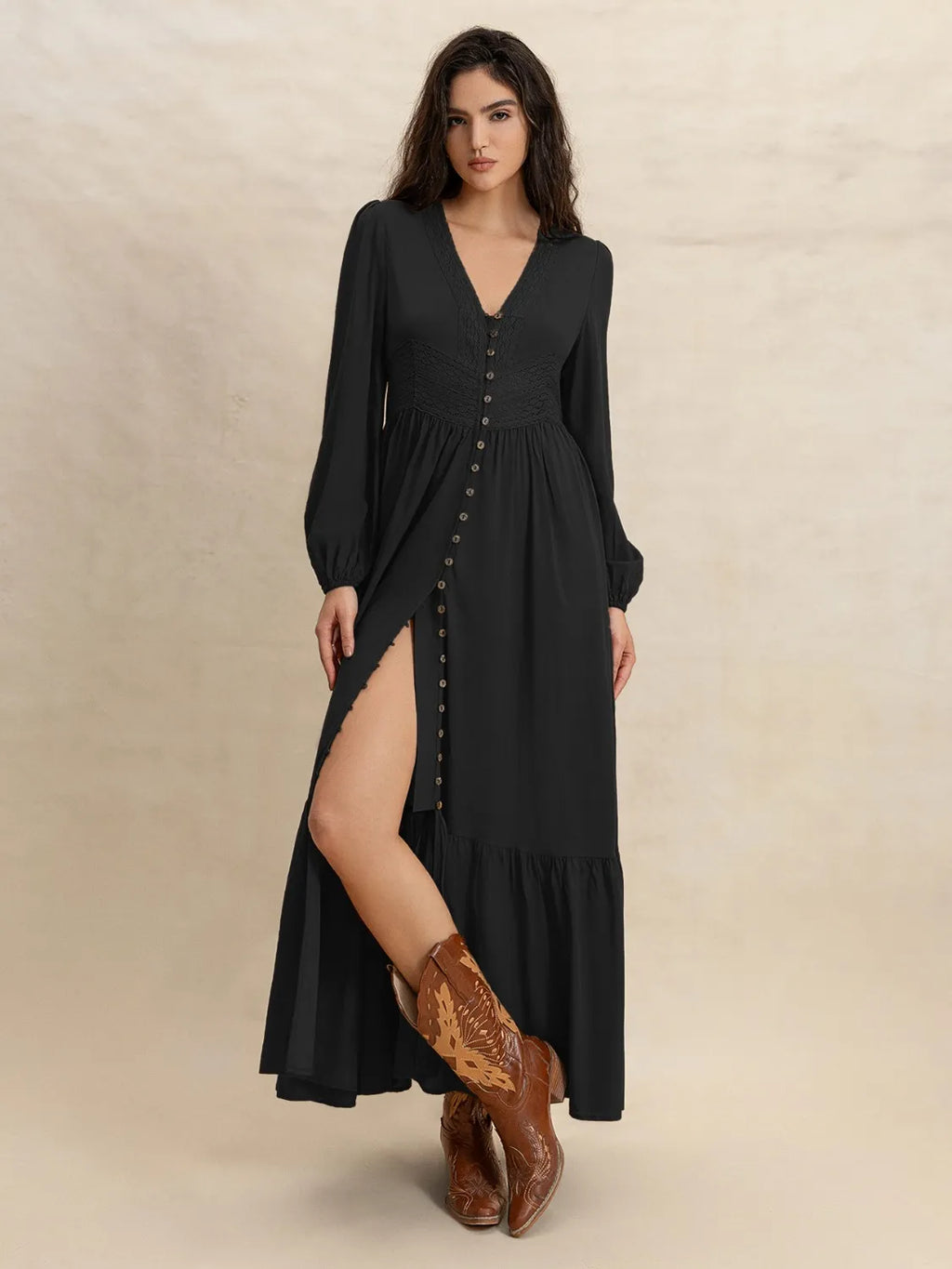 V-Neck Long Sleeve Dress 09f8f4af-c1b4-4f09-a5f8-de1ad70eaf02-Max-Origin