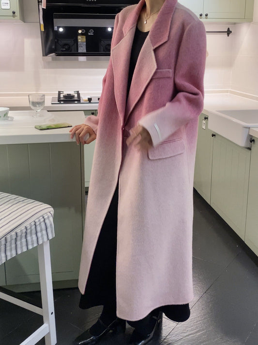 Handmade Gradient Wool Coat