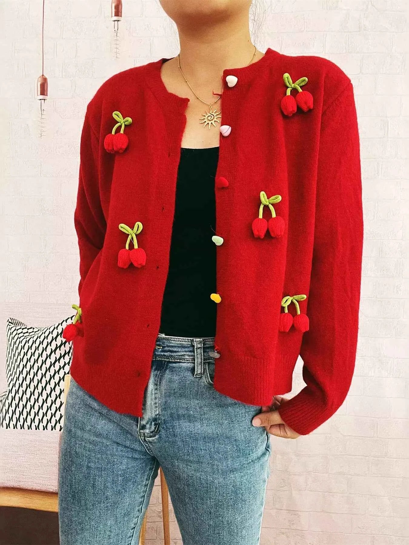 Flower Button Up Long Sleeve Cardigan 0a0d817ed7e54c07b79d574257c49ee4-Max-Origin