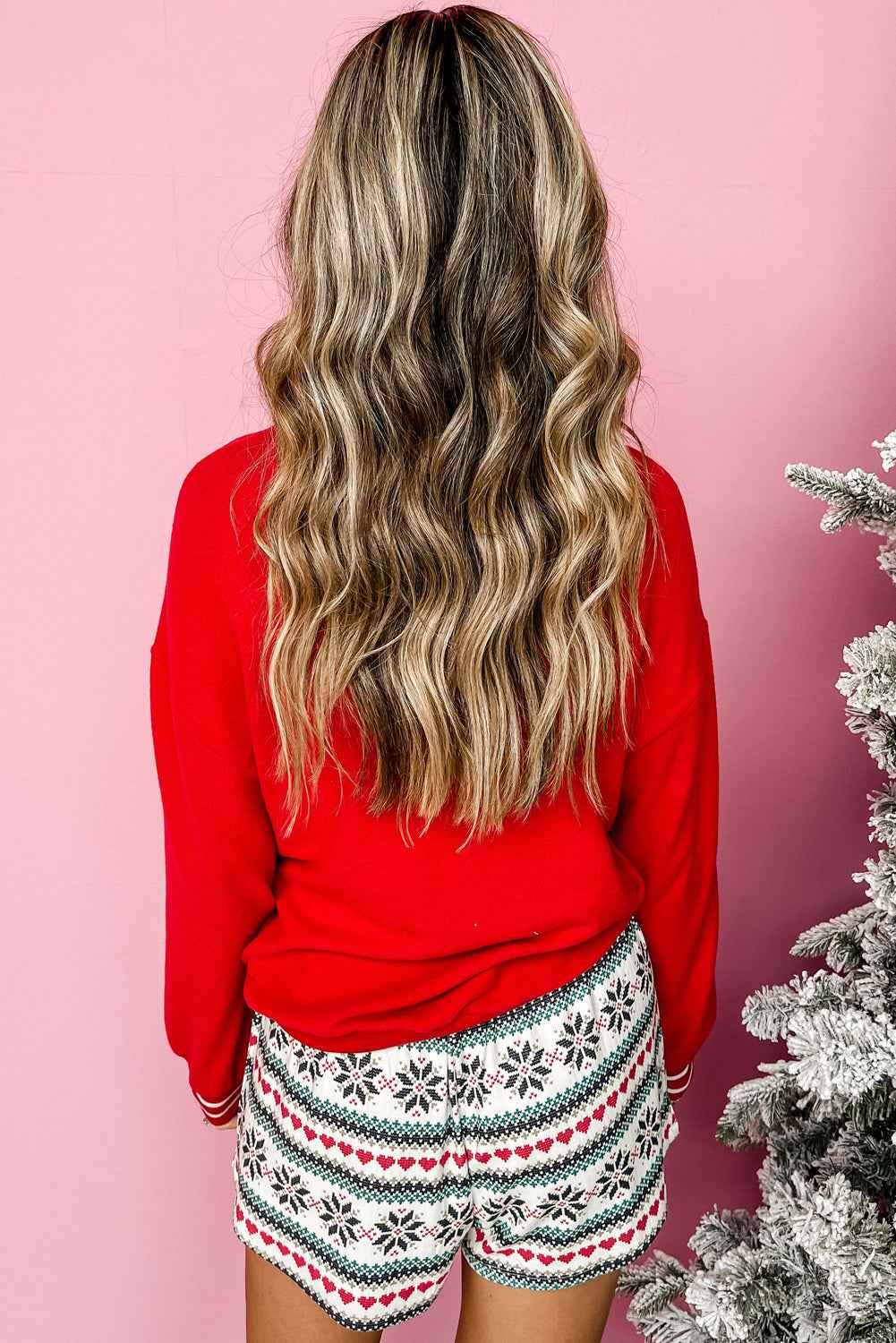 Fiery Red SLEIGH Snowflake Print Christmas Pajama Set 0a0f61a101975ae0