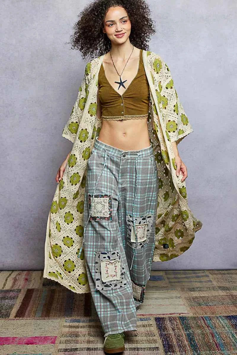 POL Open Front Floral Crochet Longline Cardigan NATURAL OLIVE One Size 0a0ff1a3-229c-48de-aa48-2ed2f76b352c-Max-Origin