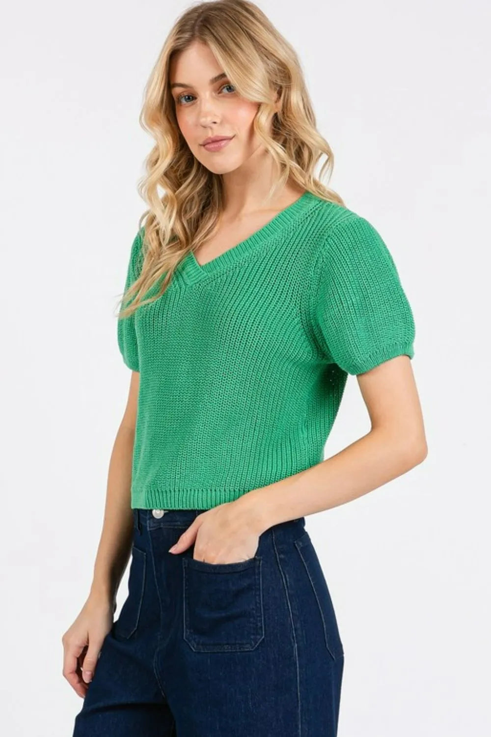 Mittoshop V-Neck Short Sleeve Crop Sweater 0a2314d3-086f-4a65-993d-b8ac8a3acfba-Max