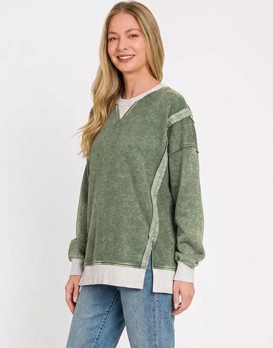 Fleece Acid Washed Contrast Trim Sweatshirt 0a257f11-f19f-4227-9668-f87b8a763f93-Max-Origin
