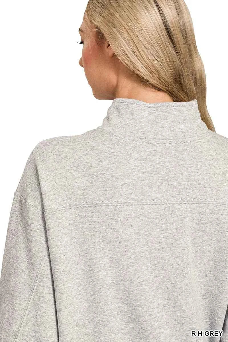 Zenana Fleece Half Zip Sweatshirt 0a2b8bbec229492d89a79b569eea7428-Max-Origin
