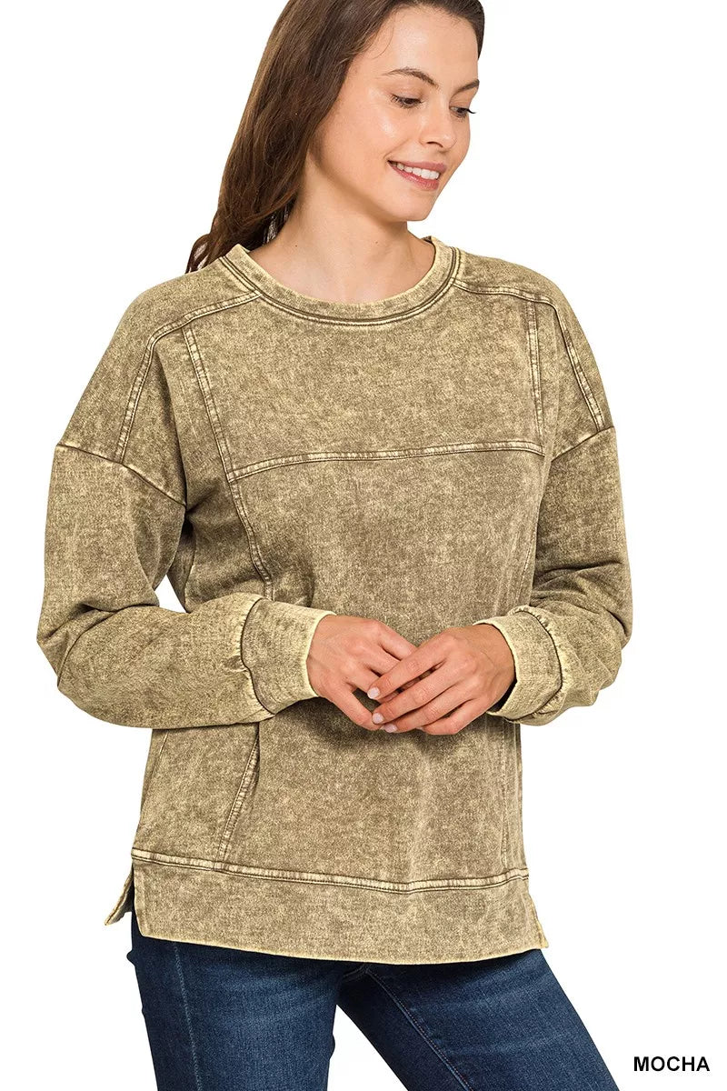 Zenana Acid Wash French Terry Exposed-Seam Pullover 0a3aa6047e9d484497978a6869df8219-Max-Origin