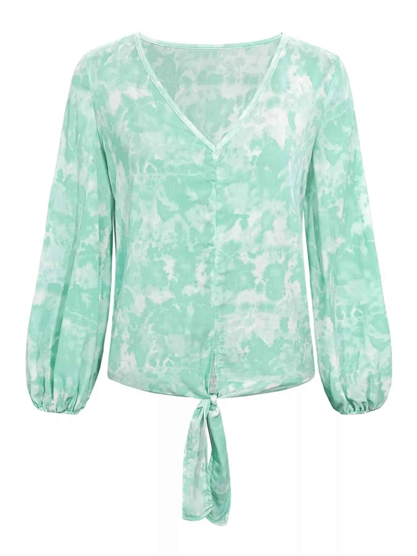 V-Neck Long Sleeve Tie-Front Blouse 0a4ab6ed-bc46-4c44-b03b-95373a4f85a9-Max-Origin