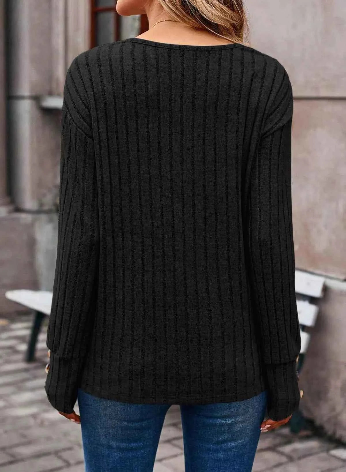 Ribbed Knit V-Neck Top 0a5be2d9-c397-42c1-a39c-f93f352fe5dc-Max-Origin