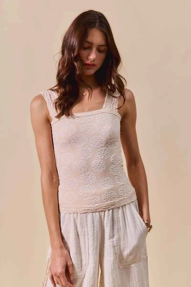 SO ME Two Tone Floral Seamless Tank Top 0a5eeb22bc554101b6099d8ada30f63e-Max-Origin