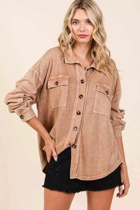 Mittoshop Mineral Wash French Terry Elbow Patch Shacket Camel 0a8093ed-62b5-493d-9773-1a7b701a381d-Max