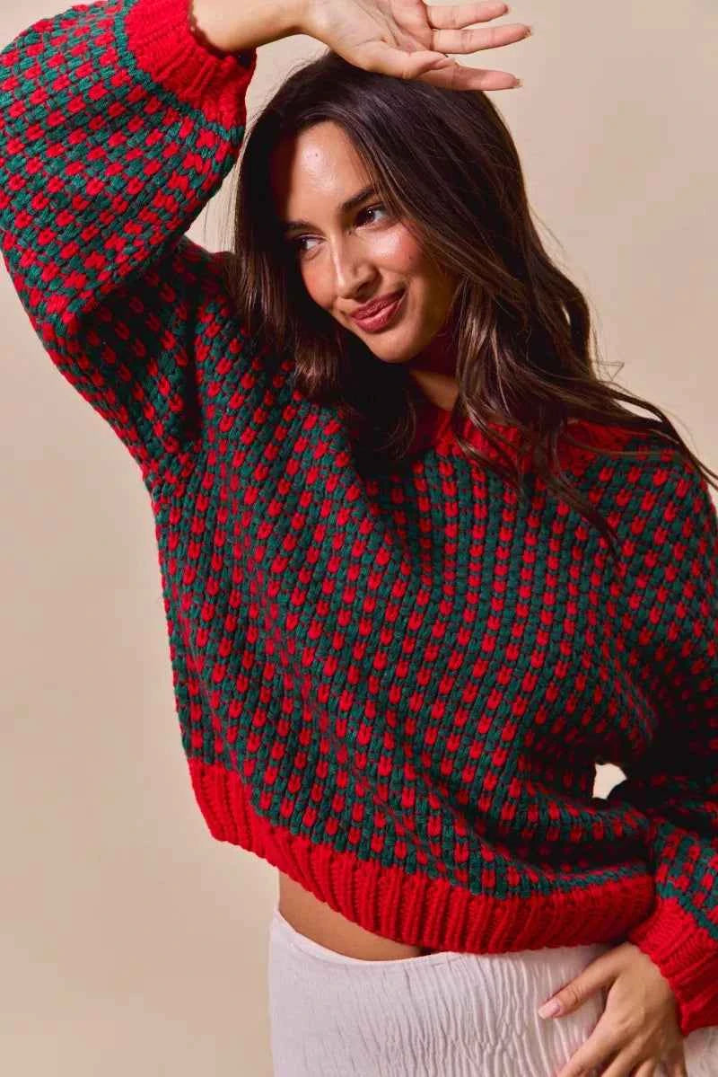 SO ME Textured Two Tone Sweater 0a913632-f2fb-4d06-9db0-208abc1093b4-Max-Origin