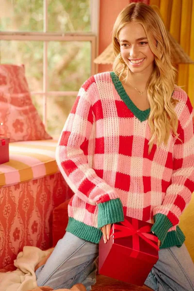 BiBi Christmas Theme Checker Board Sweater 0a94c9bcdbbe4a5d8c4c64c70d7812e4-Max-Origin