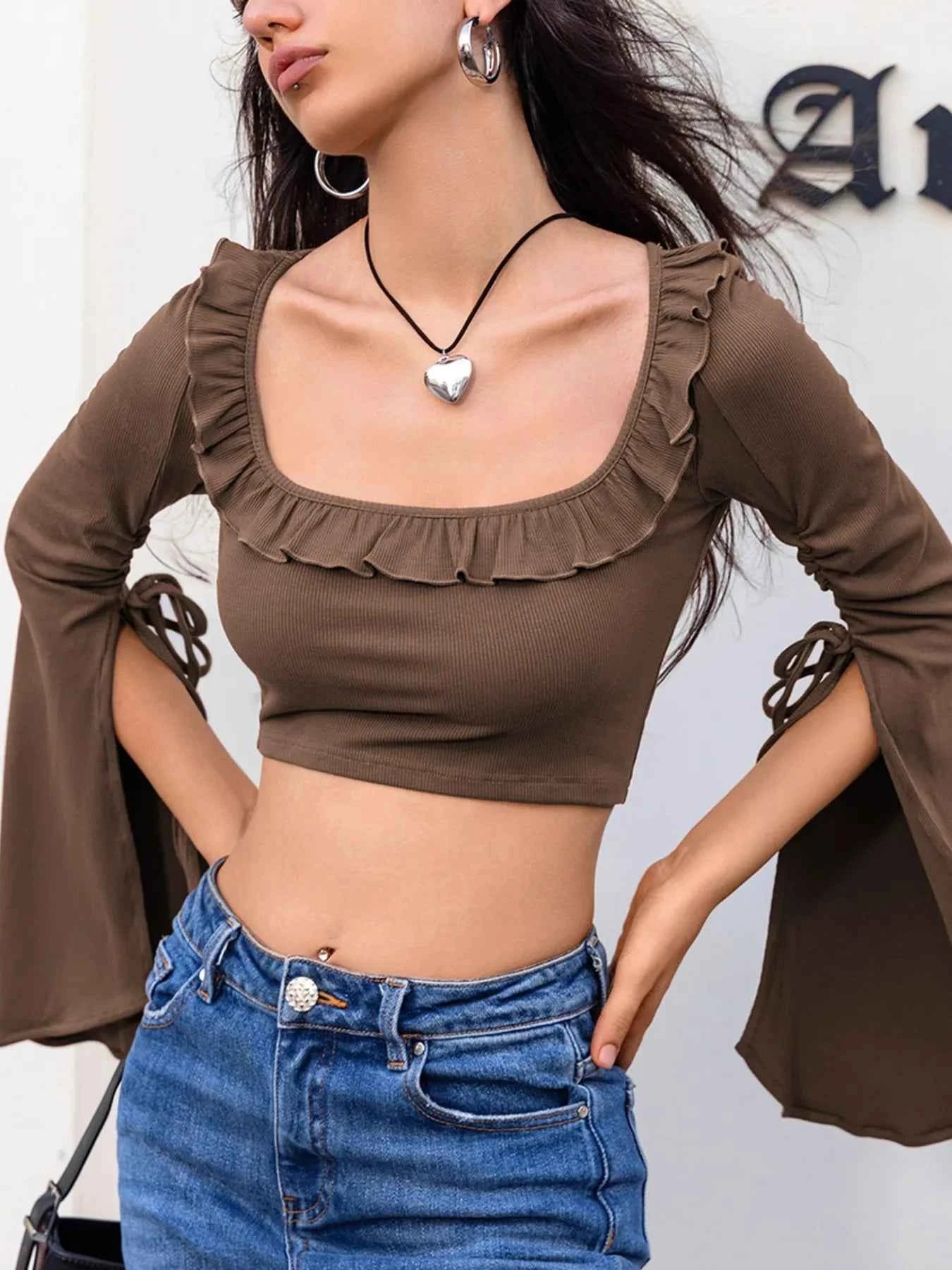 Ruffled Square Neck Long Sleeve Top 0a9c1144-b9e1-41ef-81bd-0c63dc4d8852-Max-Origin