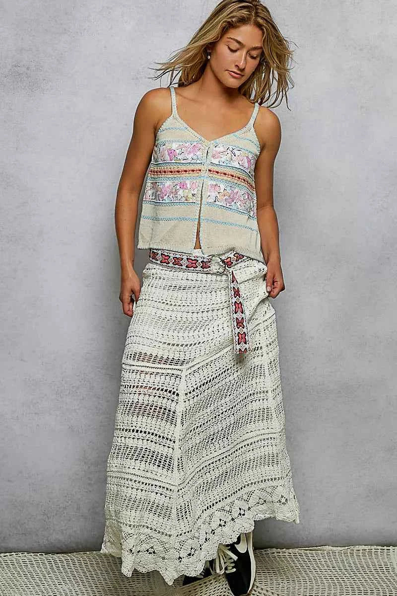 POL Boho Crochet Knit Maxi Skirt 0aa33556-9674-4450-954a-f9ae5592ccee-Max-Origin