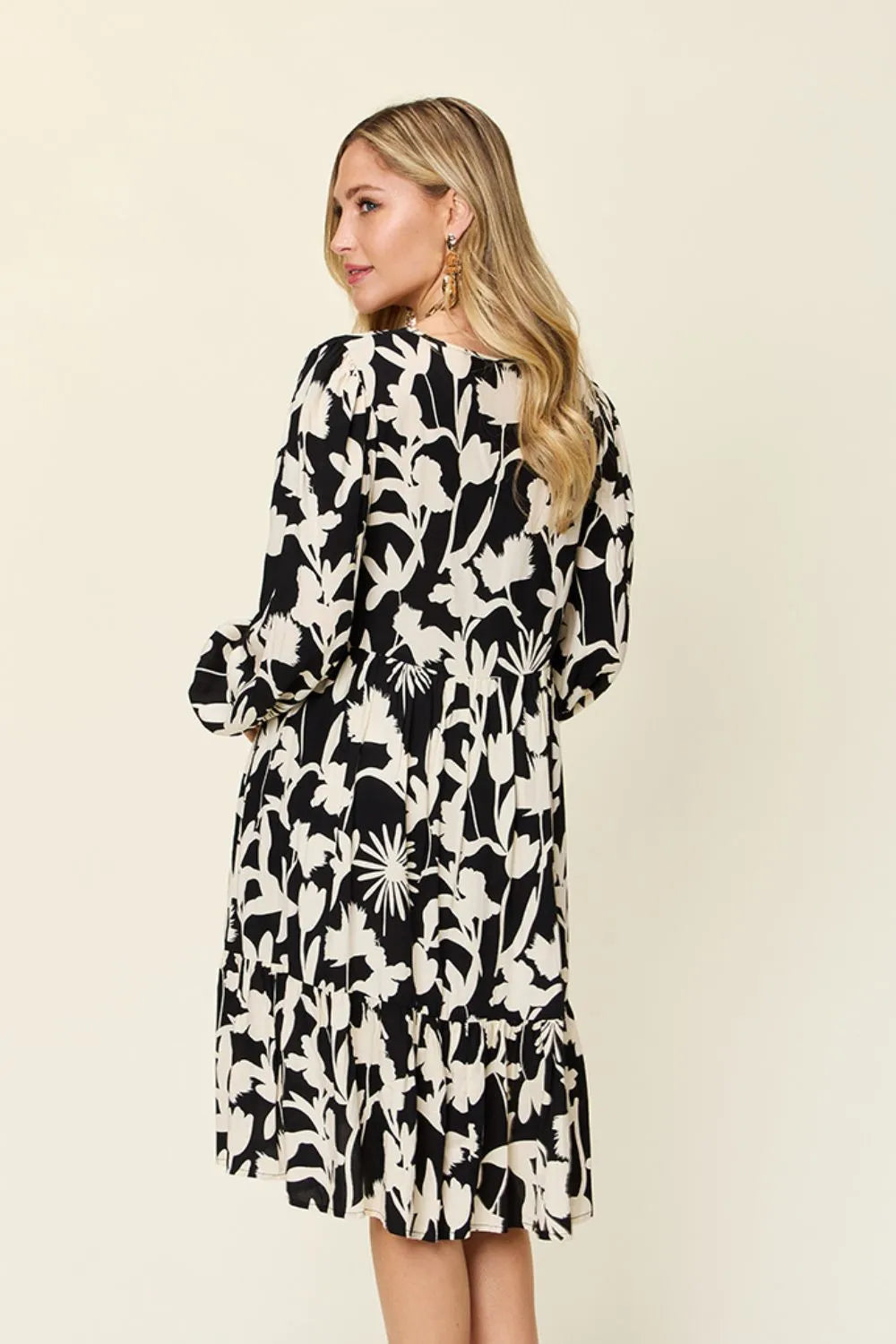Double Take Full Size Printed Ruffle Hem Dress with Pocket 0aa956a5-874b-4857-8e48-19c56c23ba82-Max