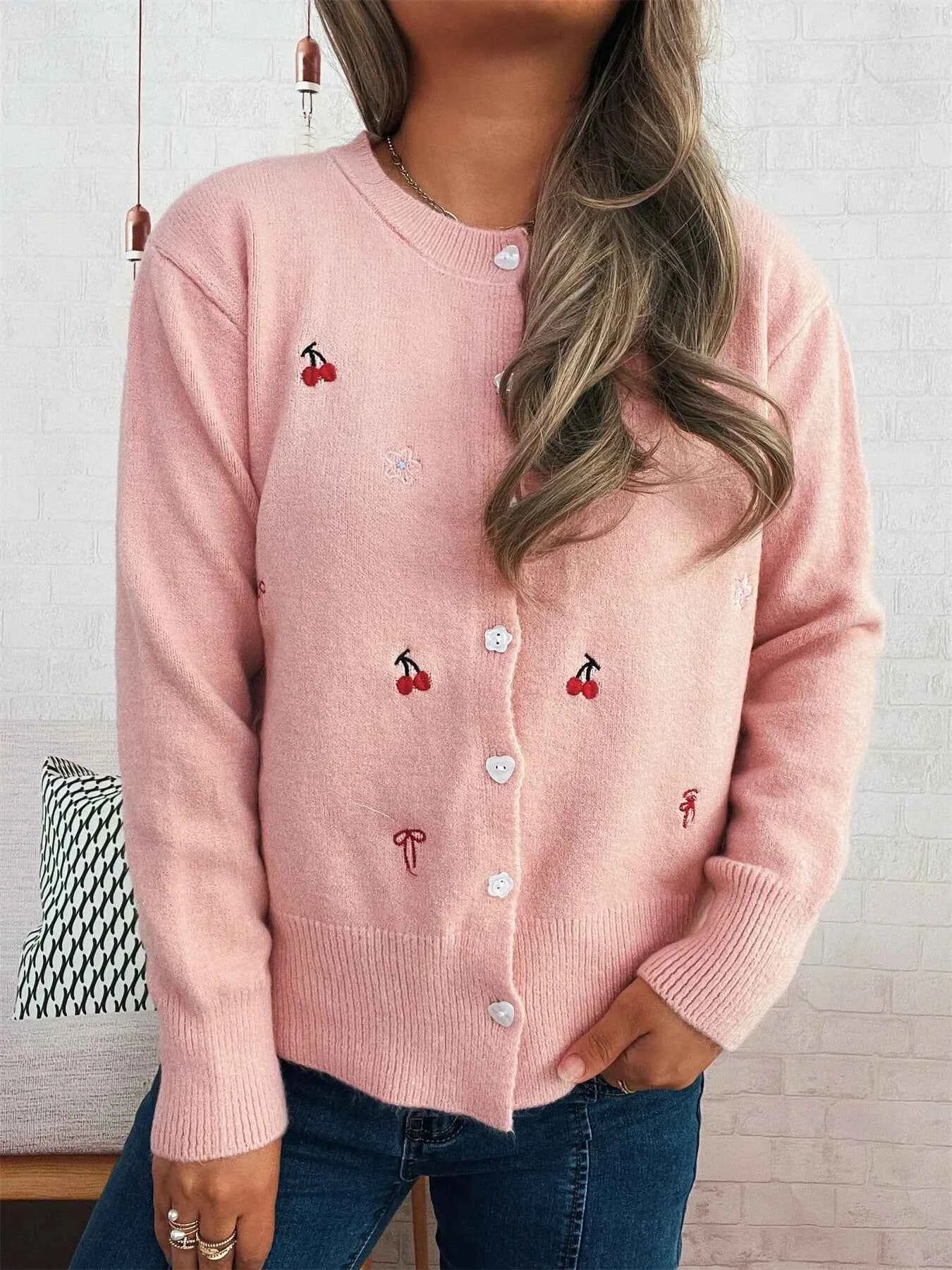 Ribbed Button-Front Knit Cardigan