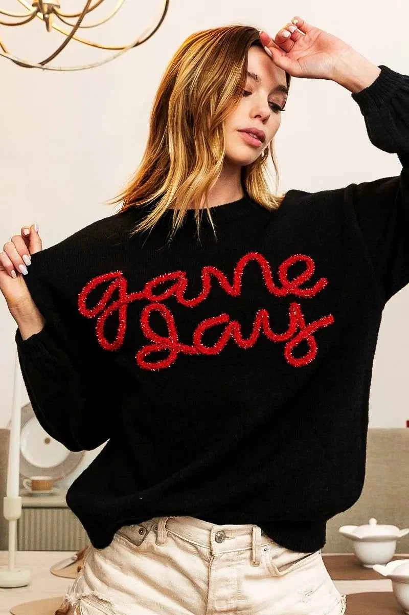 BiBi Game Day Metallic Letter Sweater 0ab707f6a4874ae5b786671deb1854c2-Max-Origin