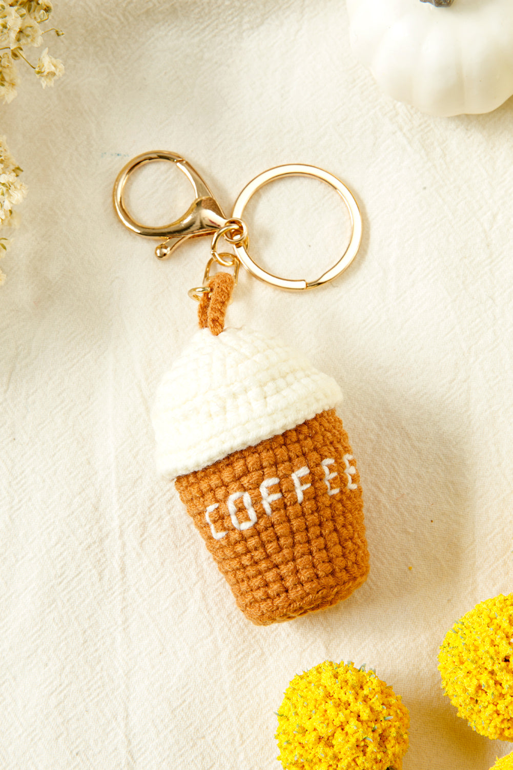 Thai Curry Knit Coffee Pendant Keychain 0ac68a5ad249ffcf