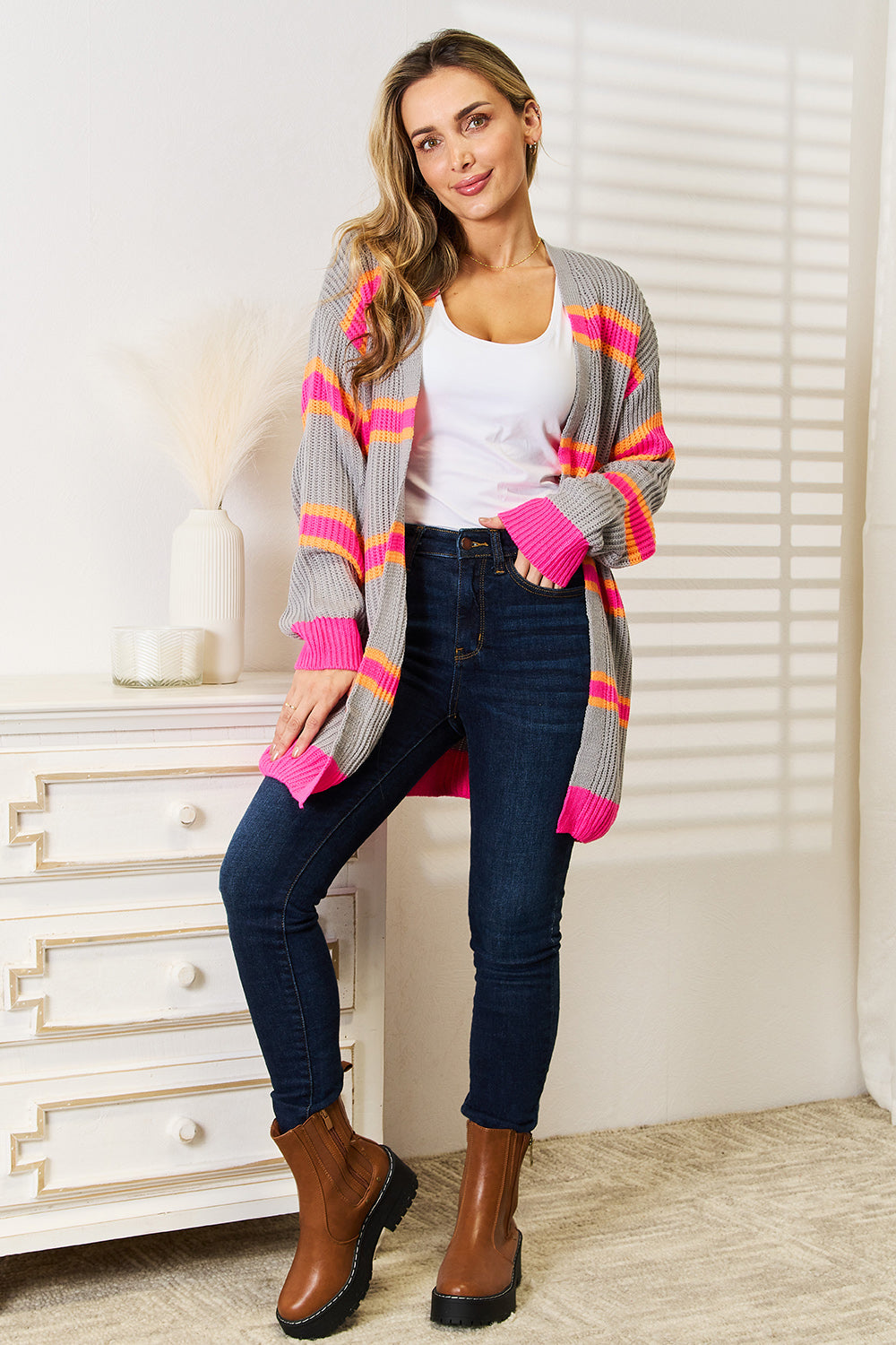 Woven Right Ribbed Long Sleeve Cardigan 0acc6f01f01c4946a1cc5b19852a59cc-Max