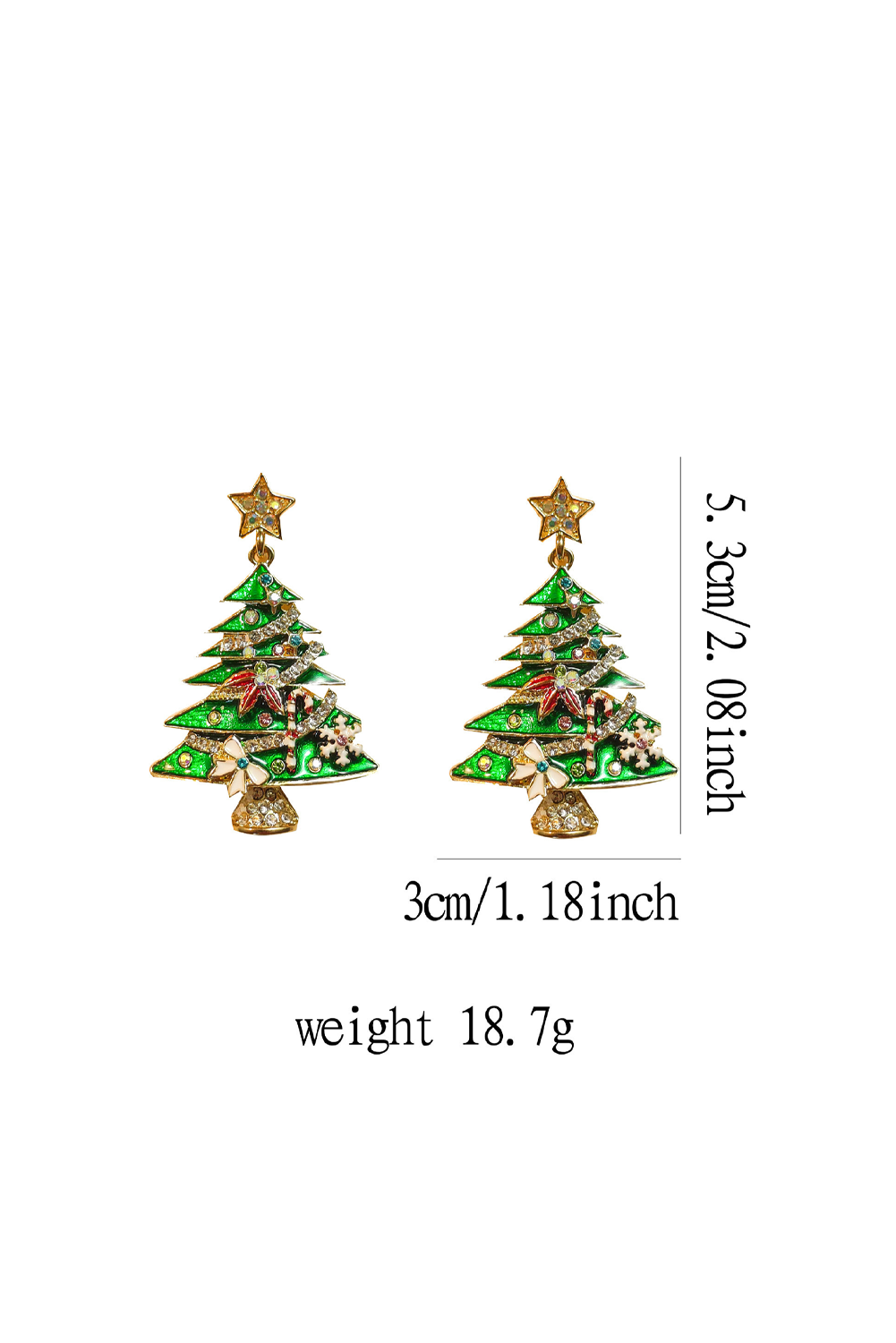 Bright Green Rhinestone Christmas Tree Drop Earrings 0adbdd7eea4ef6a6