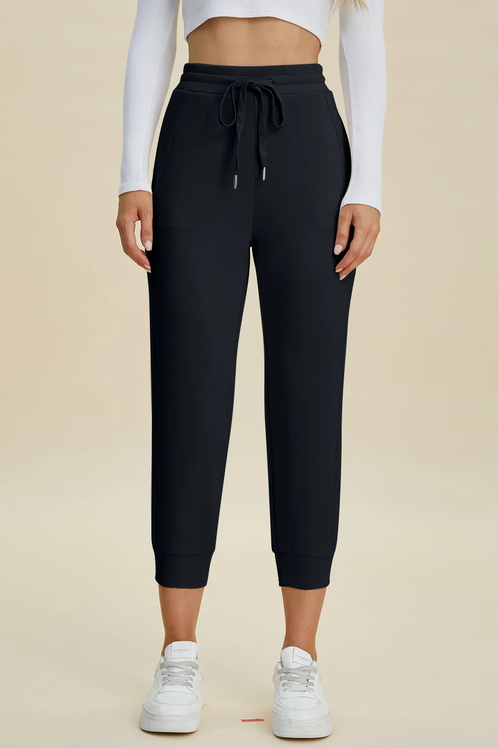 Basic Bae Full Size Air Scuba Drawstring High Waist Cropped Pants Black 0ae7c67e-56f1-453d-b826-c3641f67849c-Max