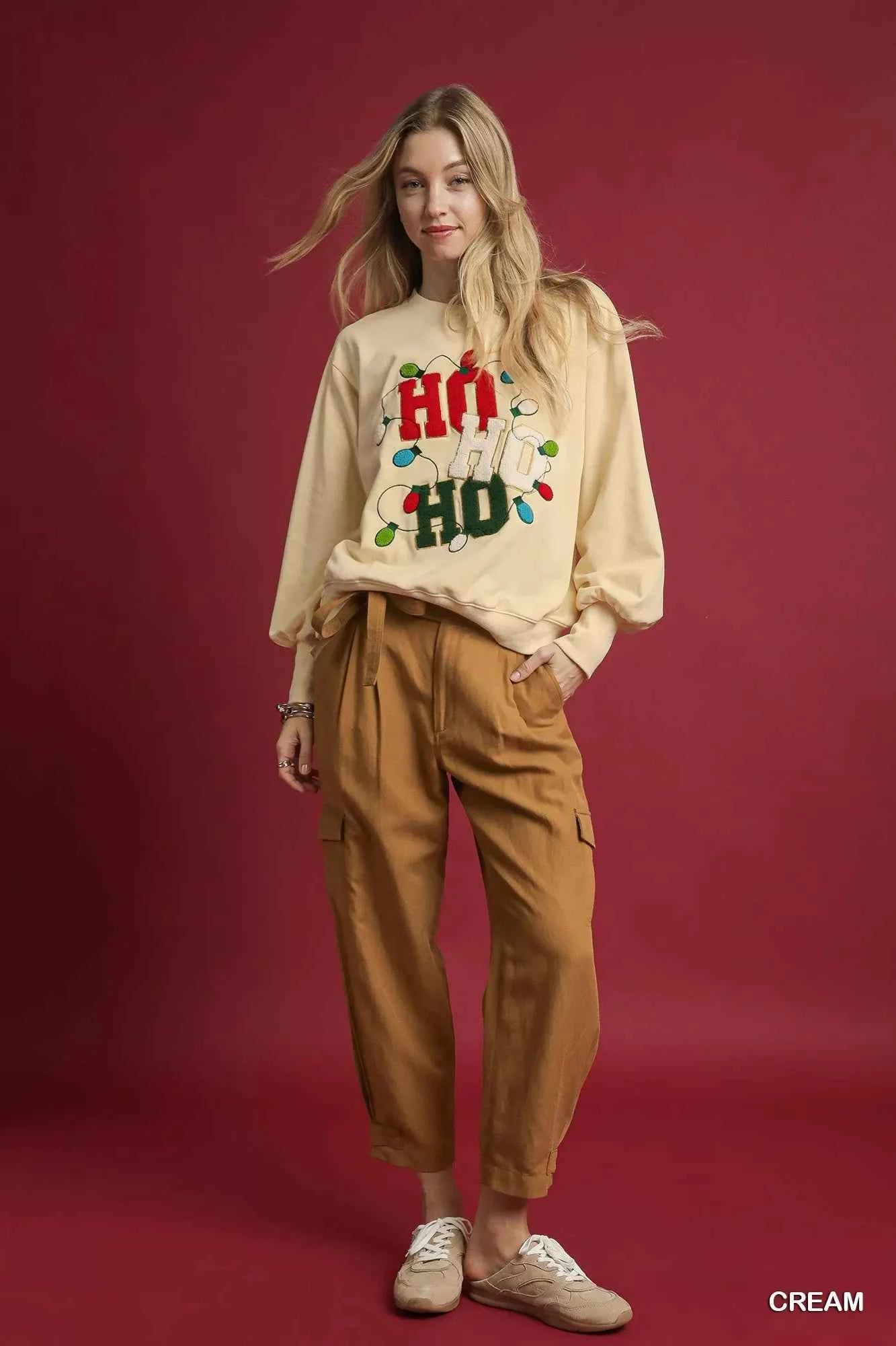 Umgee HO Applique French Terry Sweatshirt 0aed63f9-bfe4-4eec-b17f-fcc613584f98-Max-Origin
