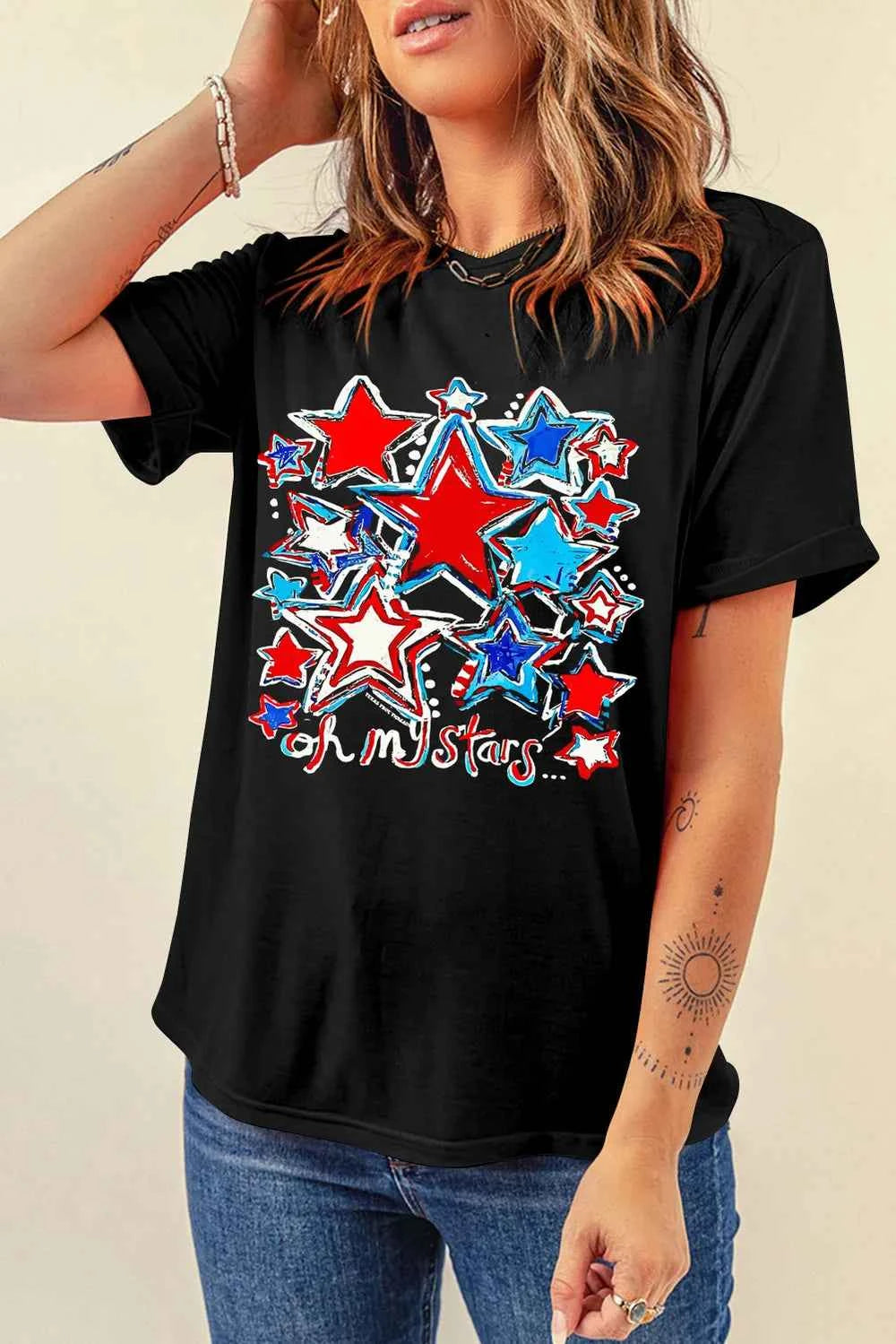 Graphic Round Neck Short Sleeve T-Shirt 0af8e04a-966a-455f-ace6-7c4b43f395aa-Max