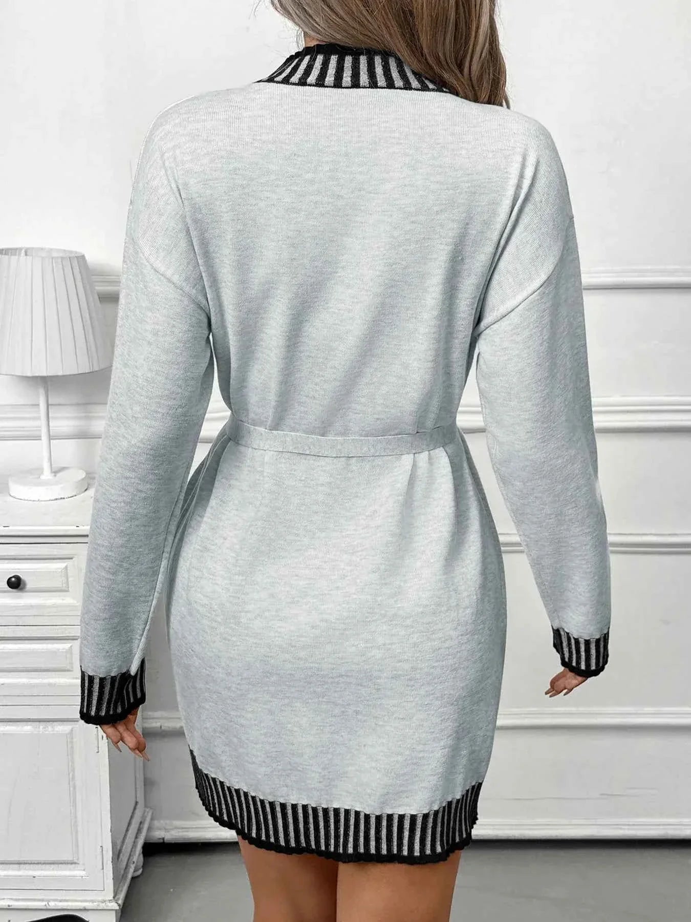 Striped Trim Tie Waist Sweater Dress 0b0172dd-c283-48d2-a519-1e1a1878d443-Max-Origin